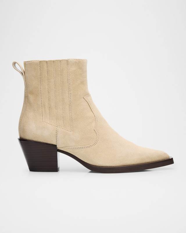 Dart Suede Western Chelsea Ankle Booties